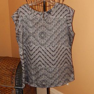 Ladies The Limited Blouse - Top - Shirt  Sleeveless/Cap Sleeve  Black with Gray